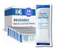 HCS Bulk Hot & Cold Gel Ice Packs, Reusable - Flexible, Soft Gel Ice Packs for Injuries/Reusable Medical Heat Compress - Hot and Cold Pack for Pain Relief, Body - Long Lasting, 4x10 in (24 Pk)