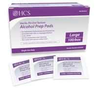 HCS Large Textured 70% Isopropyl Alcohol Prep Ear Pads Individually Wrapped 2 Layers Sterile Skin Swabs for Injections