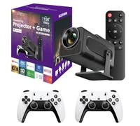 HCS350 MINI Smart Portable projector,10000+ Games,17 emulator GAME Projectors with WIFI & Bluetooth,180° Rotation,Autofocus,180 Lumens,1280 * 720P with 2 Wireless Controller,Android 11,for Camping