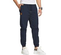 HCSS Jogger for Men Cargo Trousers Men Casual Sweatpants Elasticated Waist Drawstring Pants with Pockets(Blue-M)