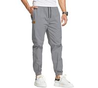 HCSS Jogger for Men Cargo Trousers Men Casual Sweatpants Elasticated Waist Drawstring Pants with Pockets(Grey-3XL)