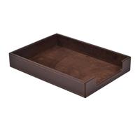 HCSZ Faux Leather Letter Tray - Load Documents Trays Front for Office Desktop Organizer - Desk Magazine, File, A4 Paper Holder - Paper Document File Holder Drak Brown (Drak Brown, A4-Tray)