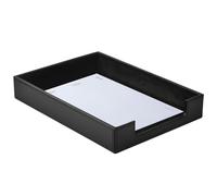 HCSZ Faux Leather Letter Tray - Load Documents Trays Front for Office Desktop Organizer - Desk Magazine, File, A4 Paper Holder - Paper Document File Holder Drak Brown (Black, A4-Tray)