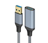 HCTian USB 3.0 Extension Cable 5m/16.4ft, USB 3.0 A Male to A Female USB Extender Lead 5Gbps High Speed Data Transfer Compatible with Printer, Scanner, Keyboard, Oculus Rift, Camera, Grey