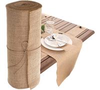 HCTX Jute Table Runner,30*200cm Hessian Roll, Burlap Fabric,Natural Rustic Table Runner for Coffee Table Decoration Wedding Party (1 Roll)