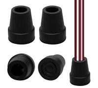 Hcunbsu 4 Pcs Walking Stick Rubber Ends, 19mm Cane Tips, Walking Stick Ferrules, Non-Slip Rubber Replacement Cane Tip, Crutch Rubber Feet for Canes, Walking Sticks, Hiking Stick