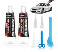 Hcunbsu Black Silicone Sealant, 2 PCS Windscreen Sealant for Car, Waterproof, High Temperature, Fast Curing, Automotive Specific Sealant 100ML