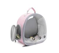 Hcupet Small Animal Carrier Backpack Space Capsule Bubble Window Carrier Backpack for Lizard Guinea Pig (Pink)