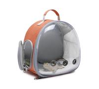 Hcupet Small Animal Carrier Backpack Space Capsule Bubble Window Carrier Backpack for Lizard Guinea Pig (Orange)