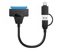 HCUSR Dual-Headed SATA to USB 3.0/Type-C Adapter Cable for 2.5" HDD/SSD,USB-C/USB-A Compatible, UASP Supported, 450MB/s Transfer Speed, Plug & Play,50cm
