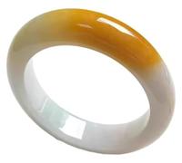 Hcusvcop Jade bracelet, Genuine Natural Burmese Jade Bangle Bracelet for Women in Yellow and White