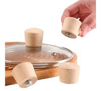 Hcusvcop Pot Lid Knob, Pot Handles Replacement 2pcs Pot Lid Handle Universal Pot Lid Holding Handle Wood Replaceable Knob Cap Cookware Handgrip Parts Kitchen Accessorie
