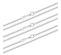 Hcvone 2pcs/3pcs 925 Silver 1.0mm Snake/Box Chain 2.0mm Curb Chain Necklace For Women 16''-30'' Inch For Layered Looks Or Replacement (3pcs 1mm box chain, 20inch)