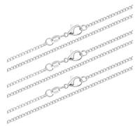 Hcvone 2pcs/3pcs 925 Silver 1.0mm Snake/Box Chain 2.0mm Curb Chain Necklace For Women 16''-30'' Inch For Layered Looks Or Replacement (3pcs 2mm curb chain, 24inch)