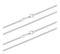 Hcvone 2pcs/3pcs 925 Silver 1.0mm Snake/Box Chain 2.0mm Curb Chain Necklace For Women 16''-30'' Inch For Layered Looks Or Replacement (2pcs 1mm box chain, 22inch)