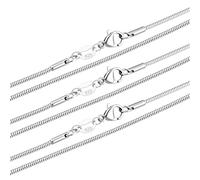 Hcvone 2pcs/3pcs 925 Silver 1.0mm Snake/Box Chain 2.0mm Curb Chain Necklace For Women 16''-30'' Inch For Layered Looks Or Replacement (3pcs 1mm snake chain, 22inch)
