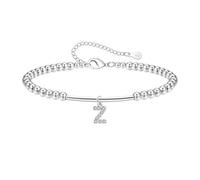 Hcvone Silver Bracelet For Women Girls 925 Silver Initial Letter Bracelets With Cubic Zirconia For Daughter Mum Sister Friends (Z)