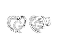 Hcvone Silver Earrings for Women Girls With Initial A-Z S925 Stud Earrings For Girls Birthday Christmas Gifts for Mum Daughter Sister Friends (G)