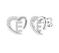 Hcvone Silver Earrings for Women Girls With Initial A-Z S925 Stud Earrings For Girls Birthday Christmas Gifts for Mum Daughter Sister Friends (E)