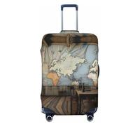 HCVXBSA 18-32 Inch Steampunk Laboratory Suitcase Cover Elastic Washable Protective Cover for 18-32 Inch Travel Accessories, Black, M