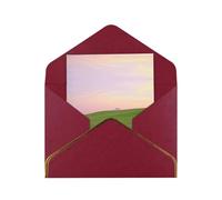 HCVXBSA A hill covered in green grass Blank Cards with Envelopes All Occasion Greeting, Premium Shimmery Note for Birthday, Christmas, Wedding, 4 x 6 inch