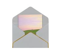 HCVXBSA A hill covered in green grass Blank Cards with Envelopes All Occasion Greeting, Premium Shimmery Note for Birthday, Christmas, Wedding, 4 x 6 inch