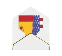 HCVXBSA American Spain Flag Blank Cards with Envelopes All Occasion Greeting, Premium Shimmery Note for Birthday, Christmas, Wedding, 4 x 6 inch White