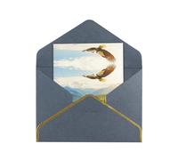 HCVXBSA An eagle is flying Blank Cards with Envelopes All Occasion Greeting, Premium Shimmery Note for Birthday, Christmas, Wedding, 4 x 6 inch