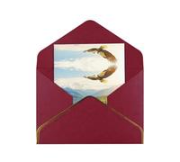 HCVXBSA An eagle is flying Blank Cards with Envelopes All Occasion Greeting, Premium Shimmery Note for Birthday, Christmas, Wedding, 4 x 6 inch