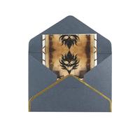 HCVXBSA Background of Hell's Fire Blank Cards with Envelopes All Occasion Greeting, Premium Shimmery Note for Birthday, Christmas, Wedding, 4 x 6 inch Black