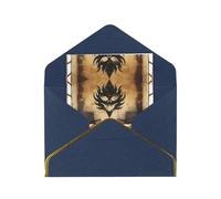 HCVXBSA Background of Hell's Fire Blank Cards with Envelopes All Occasion Greeting, Premium Shimmery Note for Birthday, Christmas, Wedding, 4 x 6 inch Blue