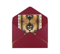 HCVXBSA Background of Hell's Fire Blank Cards with Envelopes All Occasion Greeting, Premium Shimmery Note for Birthday, Christmas, Wedding, 4 x 6 inch Dark Red