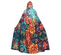HCVXBSA Butterfly Embroidery Unique Customized Poncho with Full-Print Design - Perfect for Halloween, Cosplay, and Themed Parties