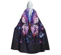 HCVXBSA Butterfly In Flowers Unique Customized Poncho with Full-Print Design - Perfect for Halloween, Cosplay, and Themed Parties