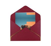 HCVXBSA Consuming cattle Blank Cards with Envelopes All Occasion Greeting, Premium Shimmery Note for Birthday, Christmas, Wedding, 4 x 6 inch Dark Red