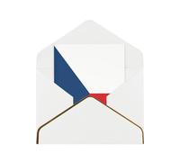 HCVXBSA Czech Flag Blank Cards with Envelopes All Occasion Greeting, Premium Shimmery Note for Birthday, Christmas, Wedding, 4 x 6 inch White