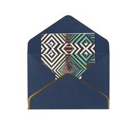 HCVXBSA Dangerous stripes Blank Cards with Envelopes All Occasion Greeting, Premium Shimmery Note for Birthday, Christmas, Wedding, 4 x 6 inch Blue