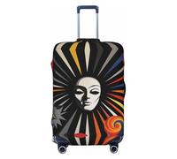 HCVXBSA Elastic Washable Suitcase Cover Protector,Circus background, retro futurism Luggage Cover Sleeve Wrap for 18-32 Inches Suitcase Travel Accessories, Black, S