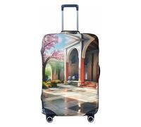 HCVXBSA Elastic Washable Suitcase Cover Protector,Dynamic lighting during cherry blossom season Luggage Cover Sleeve Wrap for 18-32 Inches Suitcase Travel Accessories, Black, XL