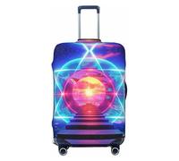 HCVXBSA Elastic Washable Suitcase Cover Protector,The Gate of Futurism Luggage Cover Sleeve Wrap for 18-32 Inches Suitcase Travel Accessories, Black, M