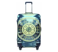 HCVXBSA Elastic Washable Suitcase Protector Cover, Futuristic Stargate Luggage Cover Fits 18-32 Inch Suitcase Travel Accessories, Black, L