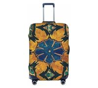 HCVXBSA Elastic Washable Suitcase Protector Cover Intricate Art Decorative Luggage Cover Fit 18-32 Inch Suitcase Travel Accessories, Black, XL