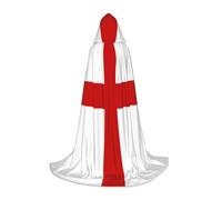 HCVXBSA England Flag Black hooded cloak for men & Women, wizard cloak with, Durable & Comfortable Long cape for Halloween, Cosplay, PartiesSmall