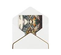 HCVXBSA Extremely beautiful image of a woman Blank Cards with Envelopes All Occasion Greeting, Premium Shimmery Note for Birthday, Christmas, Wedding, 4 x 6 inch
