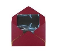 HCVXBSA Fierce shark Blank Cards with Envelopes All Occasion Greeting, Premium Shimmery Note for Birthday, Christmas, Wedding, 4 x 6 inch