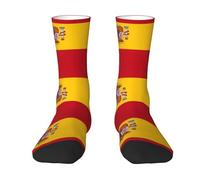 HCVXBSA Funny Unique Spanish Flag Socks - Mid-Calf Length, Multiple Design Options, Great Gift for Men, Women and Teens, White, white, One Size