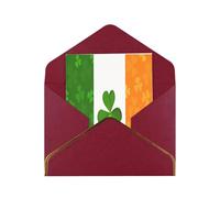 HCVXBSA irish flag Blank Cards with Envelopes All Occasion Greeting, Premium Shimmery Note for Birthday, Christmas, Wedding, 4 x 6 inch Dark Red