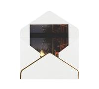 HCVXBSA Lakeside bonfire cabin Blank Cards with Envelopes All Occasion Greeting, Premium Shimmery Note for Birthday, Christmas, Wedding, 4 x 6 inch White