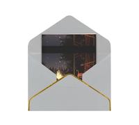HCVXBSA Lakeside bonfire cabin Blank Cards with Envelopes All Occasion Greeting, Premium Shimmery Note for Birthday, Christmas, Wedding, 4 x 6 inch Light Grey