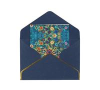 HCVXBSA Latin American Illustration Blank Cards with Envelopes All Occasion Greeting, Premium Shimmery Note for Birthday, Christmas, Wedding, 4 x 6 inch